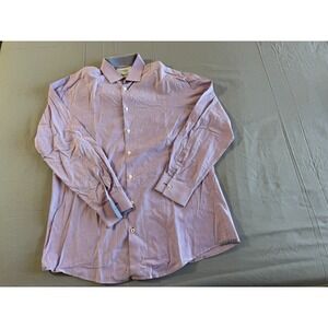 Charles Tyrwhitt Shirt 16.5 35 Mens Blue Red White Stripe Extra Slim‎ Fit Flip